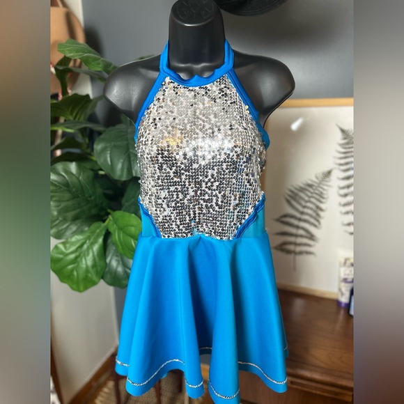 Weissman Jump To The Rhythm Blue Sequin Leotard XLC - Picture 3 of 7